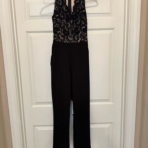 Express Black Lace Detail Jumpsuit